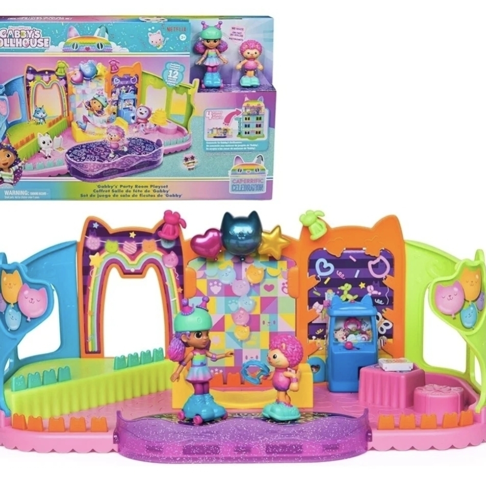 Gabby's Dollhouse, Party Room Playset with Exclusive Toy Figures, Dollhouse